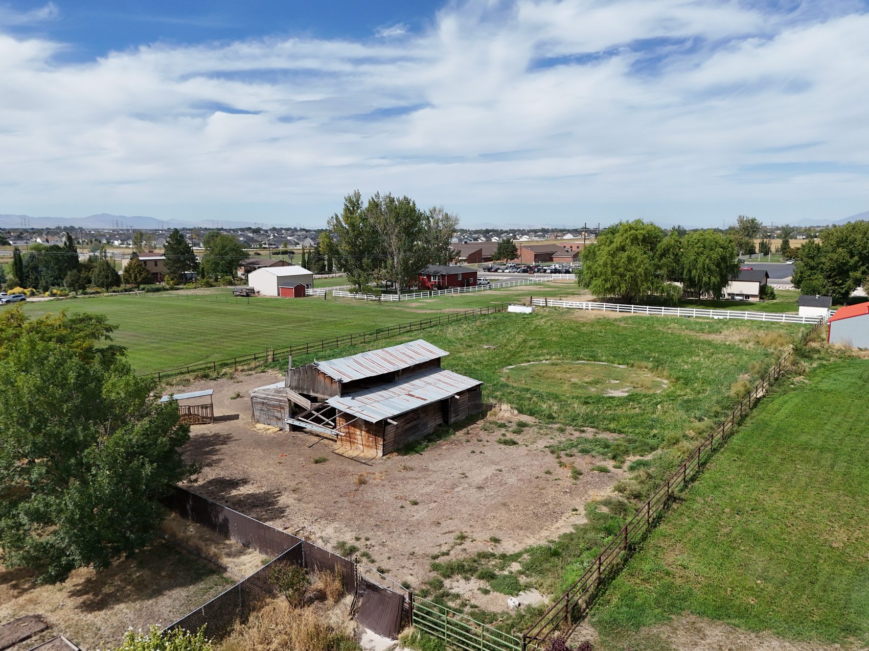 Aerial view of the 1.66-acre parcel at 2129 W 2700 N, Farr West
