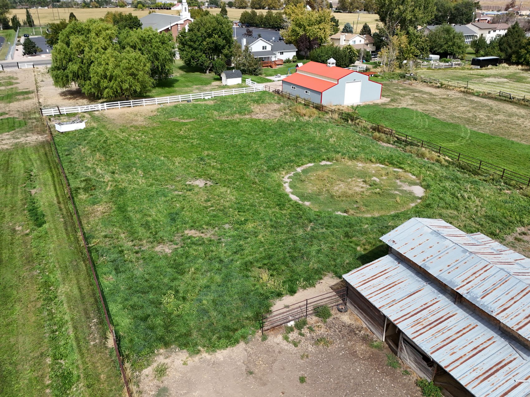 Aerial view of the 1.66-acre parcel at 2129 W 2700 N, Farr West
