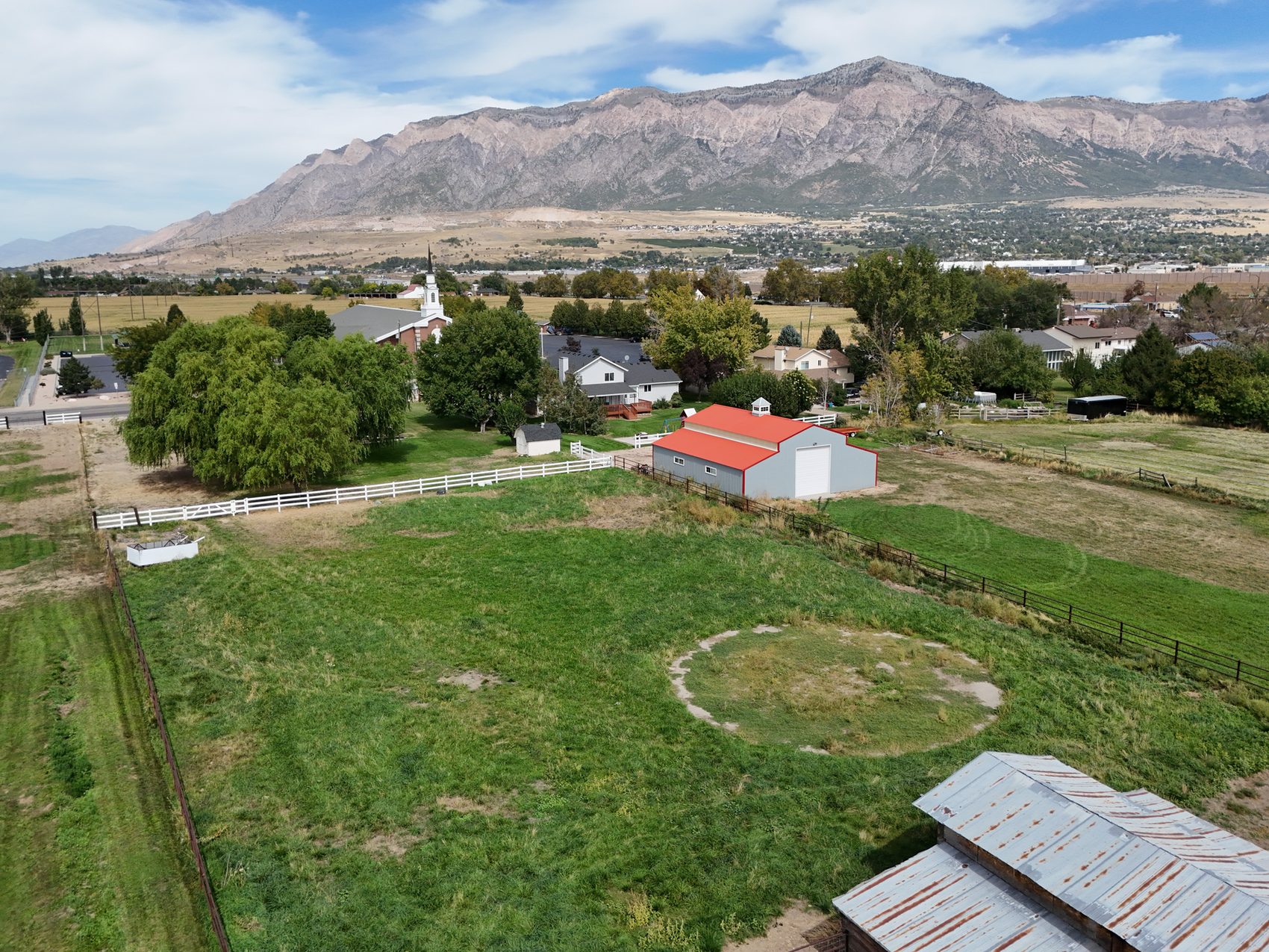Aerial view of the 1.66-acre parcel at 2129 W 2700 N, Farr West