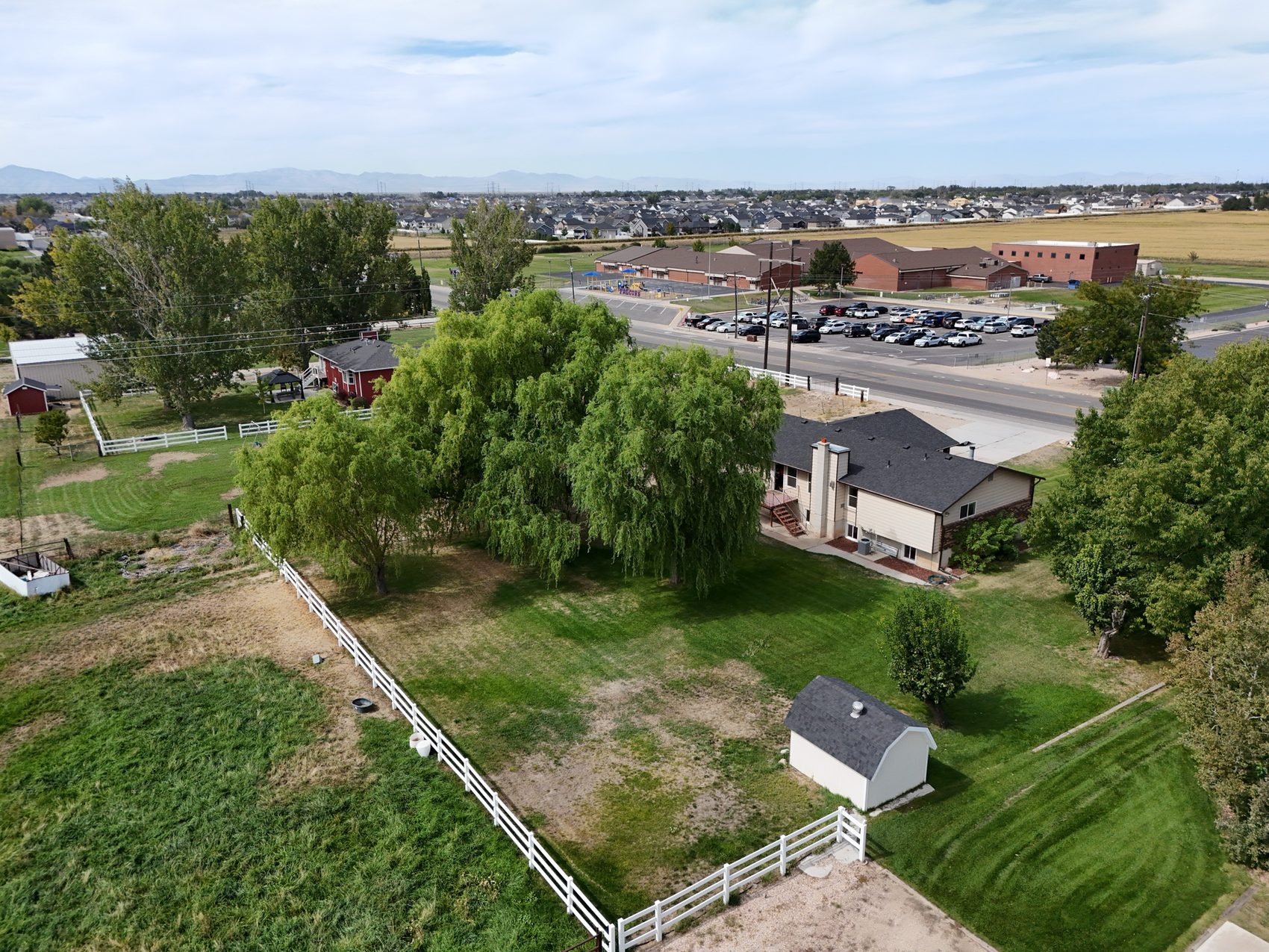 Aerial view of the 1.66-acre parcel at 2129 W 2700 N, Farr West