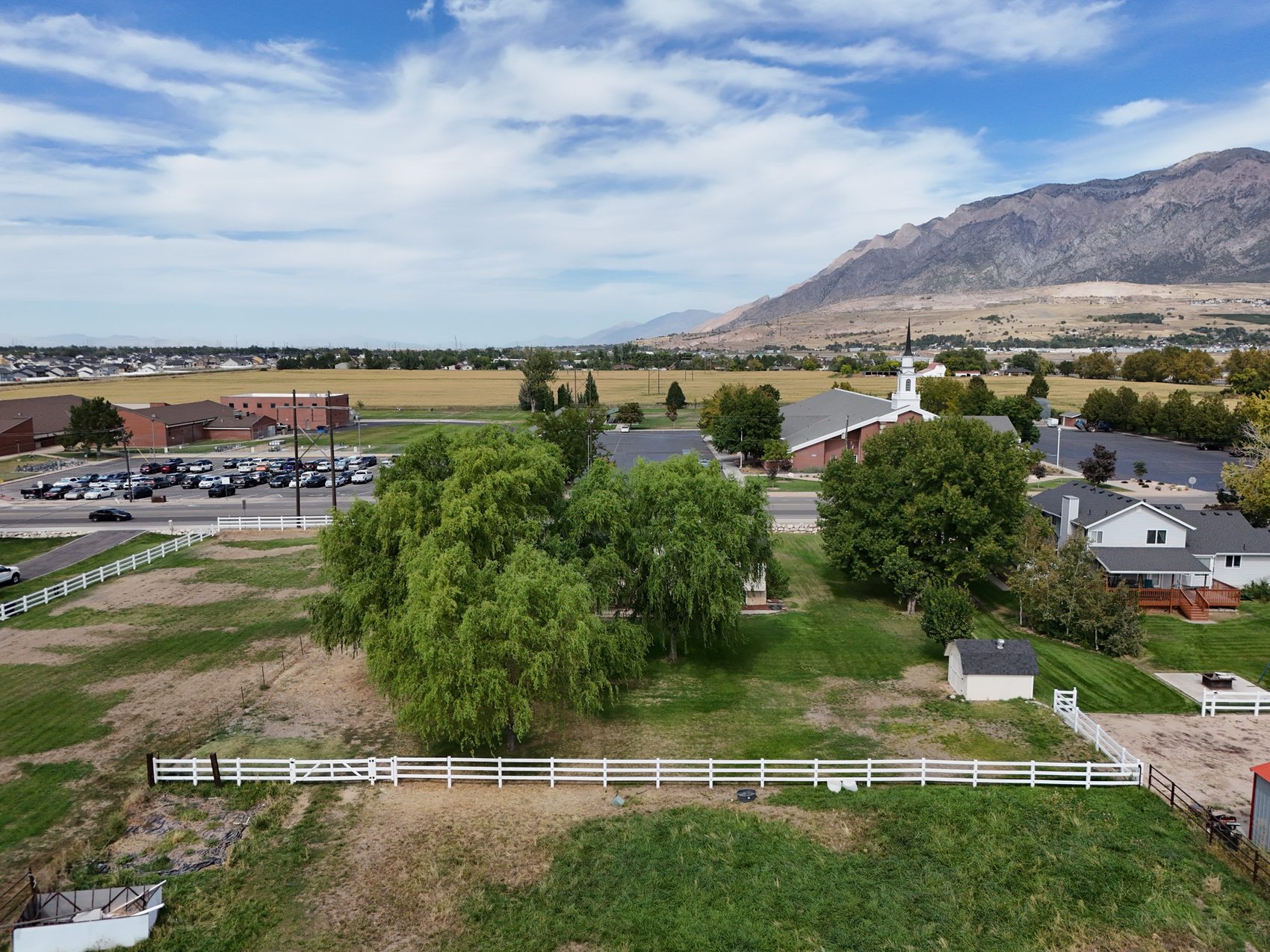 Aerial view of the 1.66-acre parcel at 2129 W 2700 N, Farr West