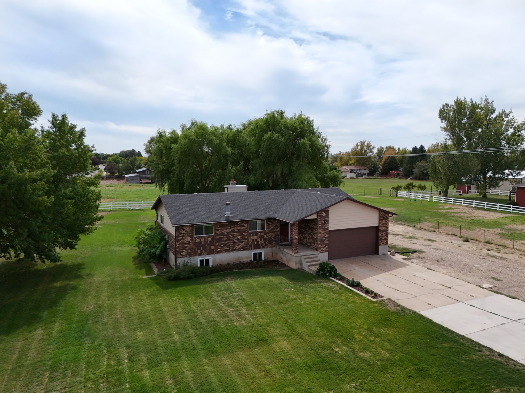 Aerial view of the 1.66-acre parcel at 2129 W 2700 N, Farr West